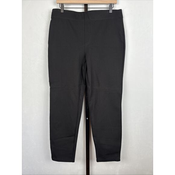 NEW Max Studio Pull On Ponte Knit Pants Womens XL Black Pull On Stretch Timeless - Picture 2 of 10